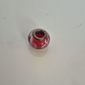 Chic Red and Silver Murano 925 Bead Charm